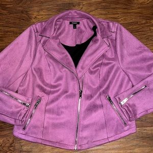 Purple Torrid Moto suede Coat size 2